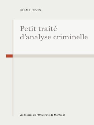 cover image of Petit traité d'analyse criminelle